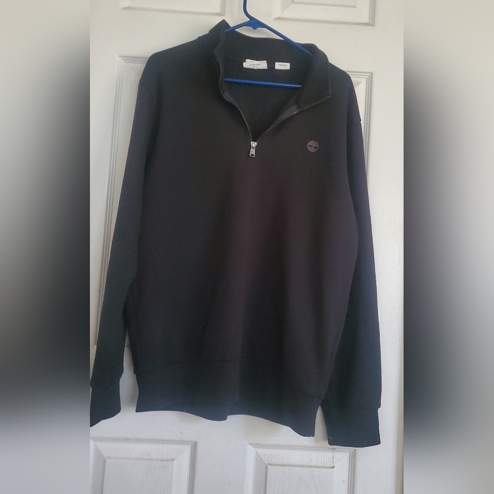 Timberland Men’s Half-Zip Pullover Sweater - Black, Size Large - Picture 2 of 6